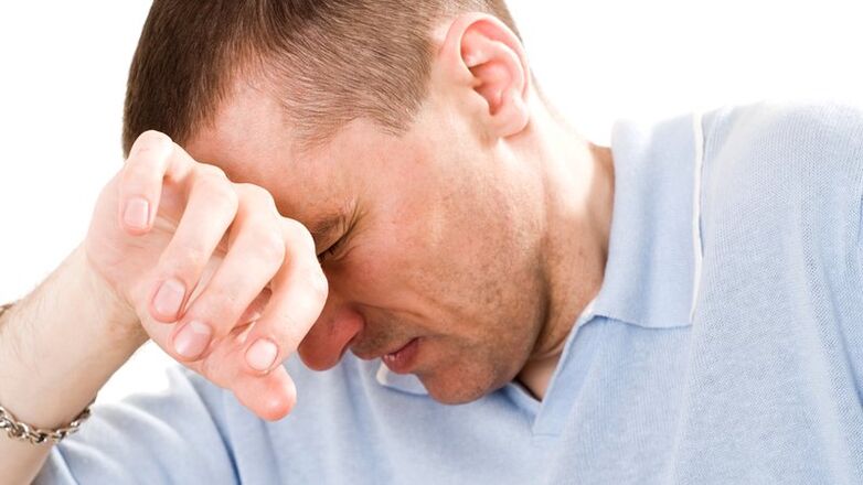 pain in a man with prostatitis